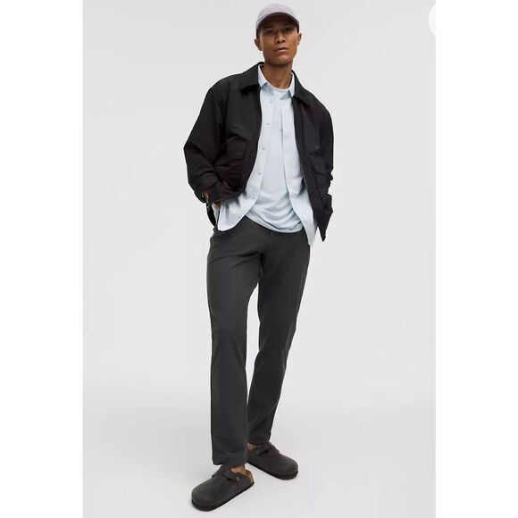 Lululemon Men’s 34 ABC Classic Fit 5 Pocket Pants Warpstreme Obsidian Black - Picture 1 of 7